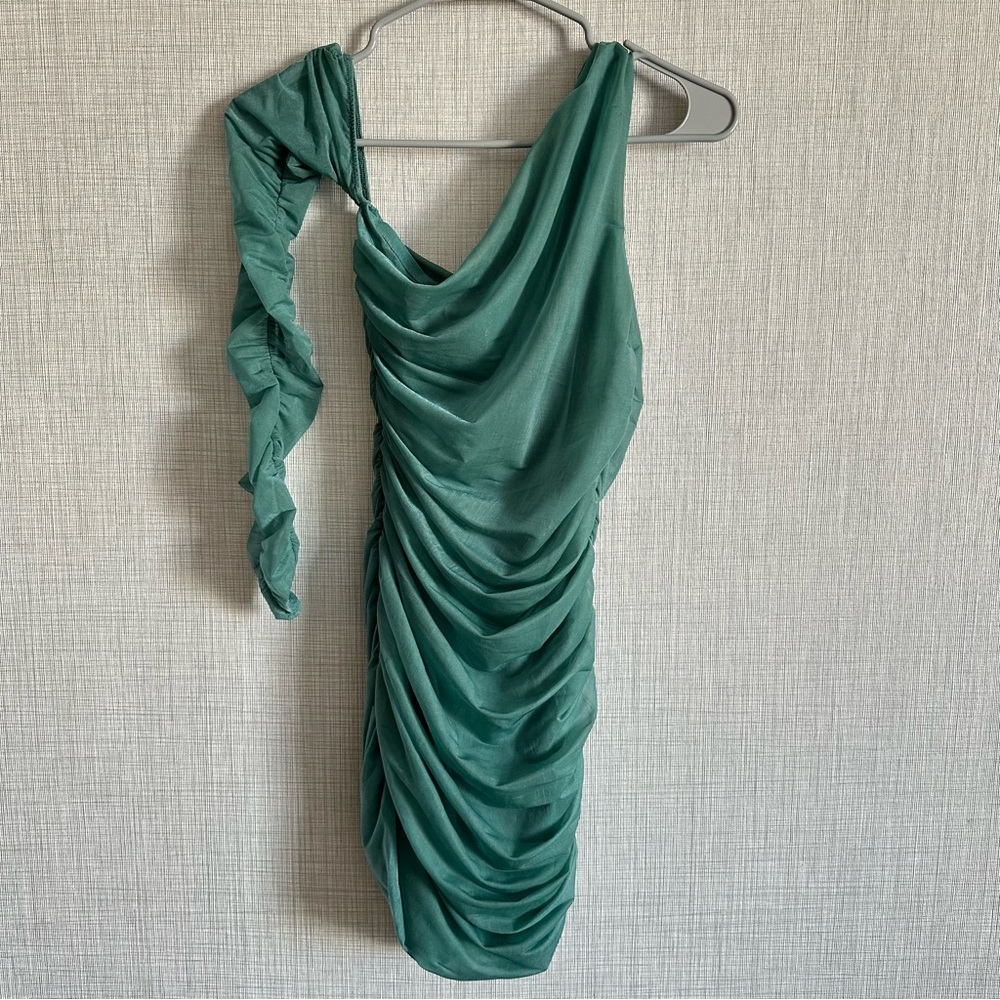 New Zara Fitted Asymmetrical Organza Dress Mini Dress Medium 2712/837 - Picture 6 of 8